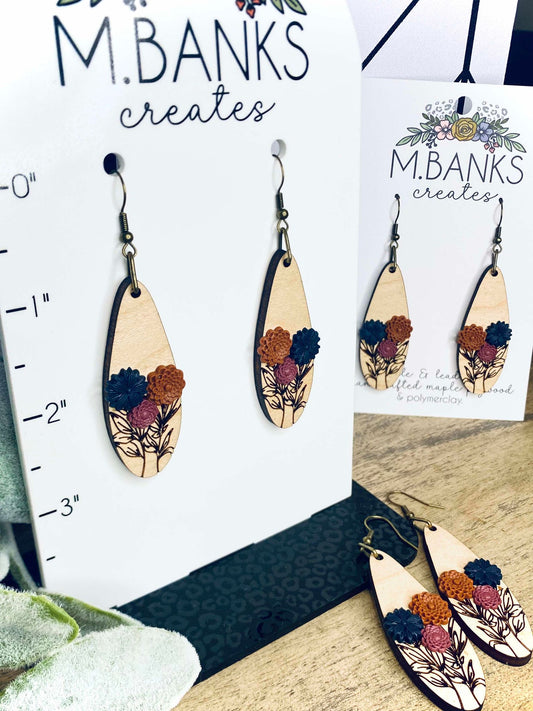 AUTUMN FLORAL HYBRID DANGLES