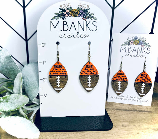 TEAM INSPIRED FOOTBALL EARRINGS