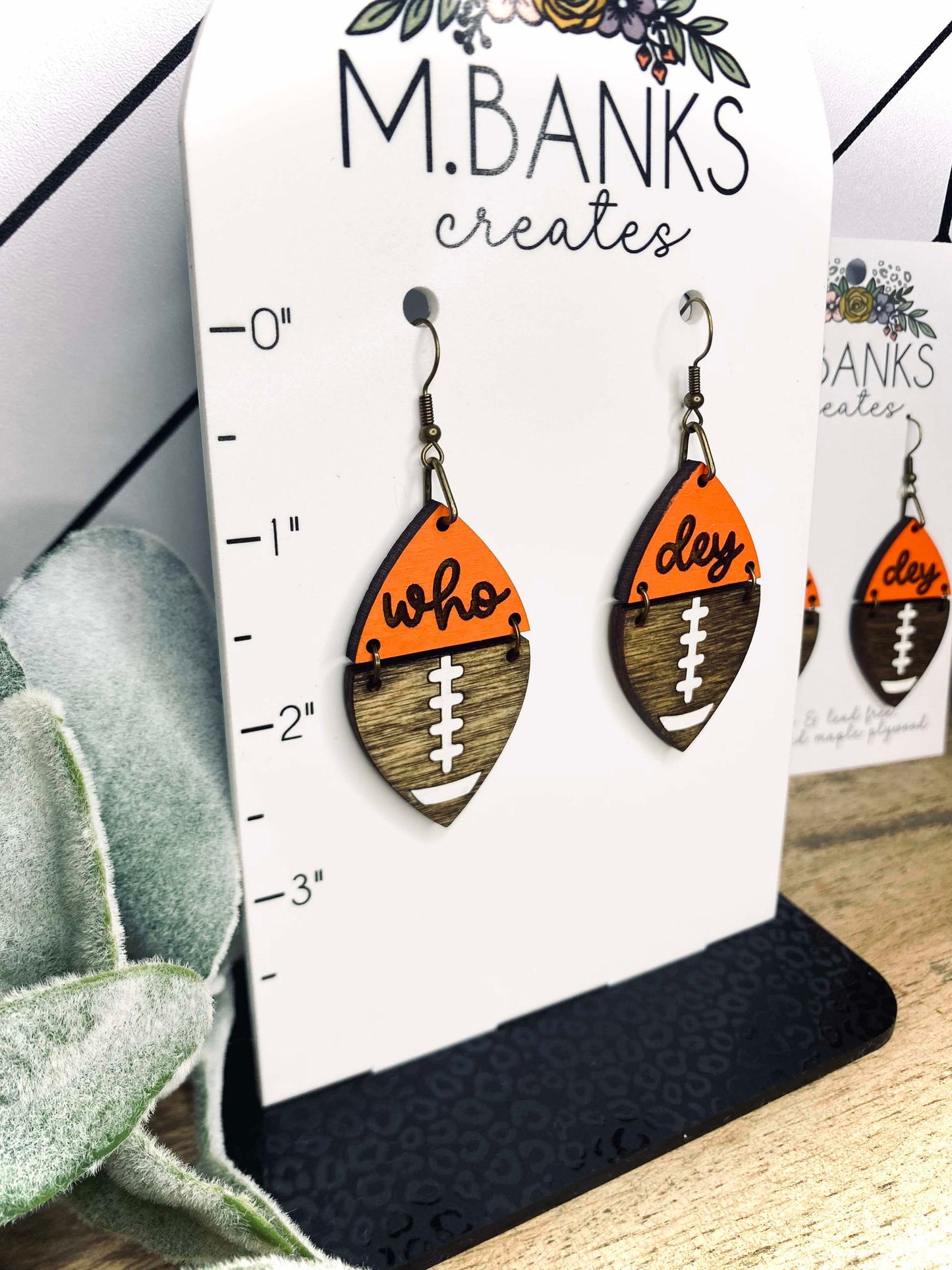 TEAM INSPIRED EARRINGS -Fancy script