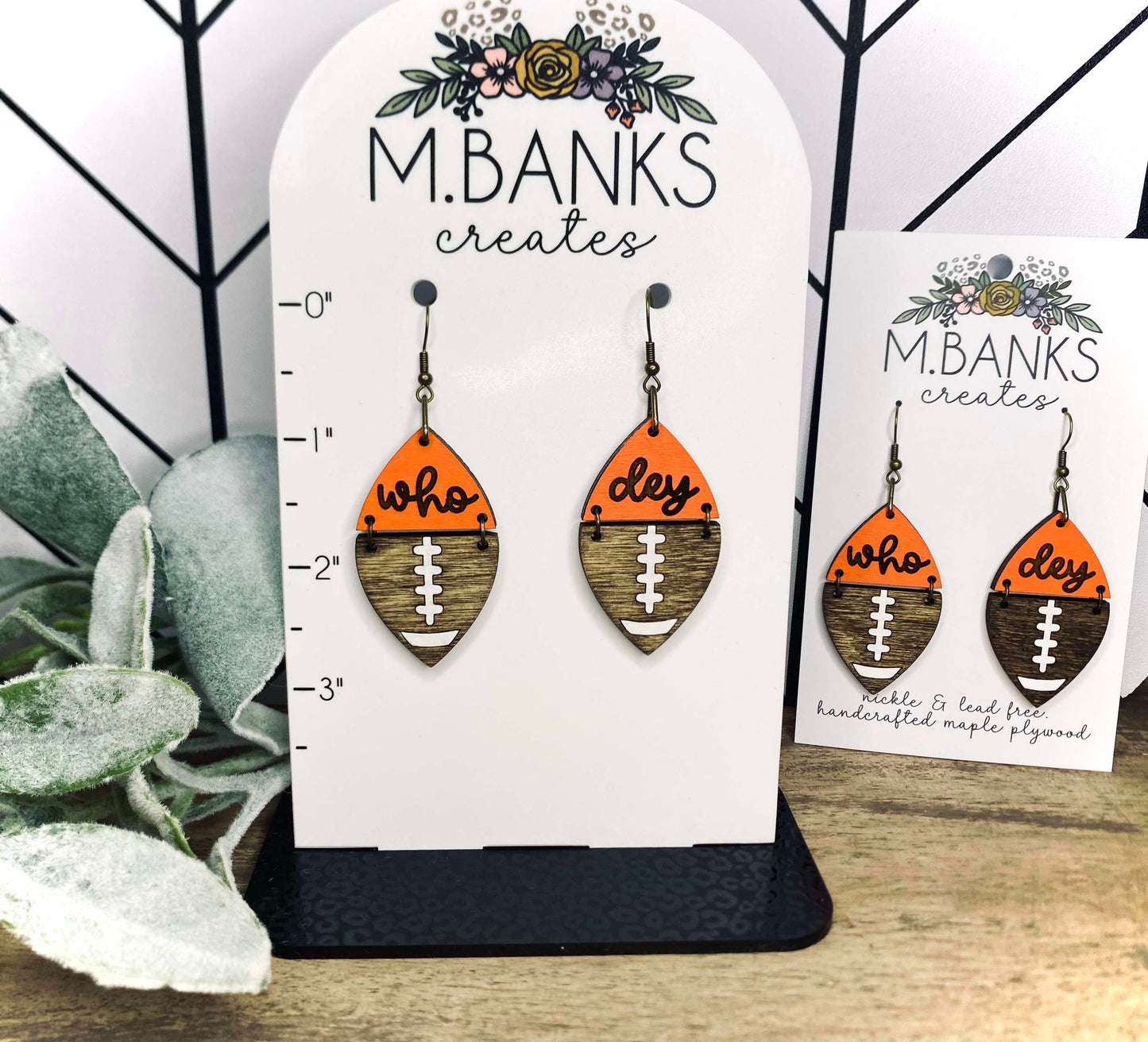 TEAM INSPIRED EARRINGS -Fancy script