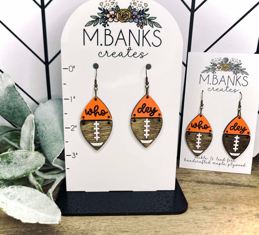 TEAM INSPIRED EARRINGS -Fancy script